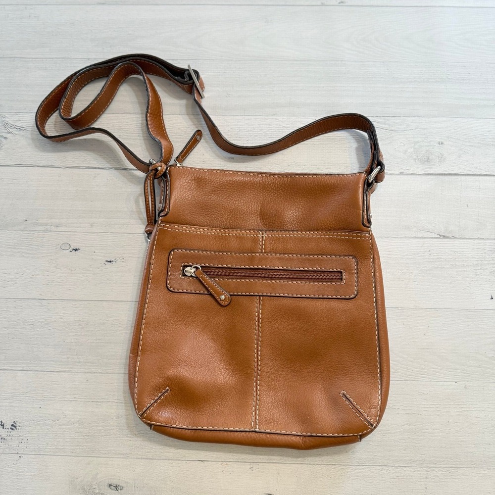 Fossil Pebble Leather Cognac Brown Crossbody Bag‎